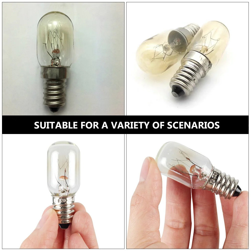 

5Pcs Refrigerator Light Bulb Set E14 15W Clear Glass Bulbs for Appliance Lighting Freezer Microwave Wall Lamp Reliable