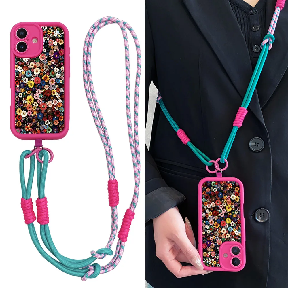 Ypm5 Telefoon Case Voor Xiaomi 14T 13T 12T 11T Pro 15 14 13 12 11 Lite Ultra bloem Pols Ketting Crossbody Lanyard Ketting Strap Cover