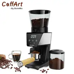 Coffart By BioloMix Molinillo de café eléctrico automático con 30 engranajes para café expreso americano