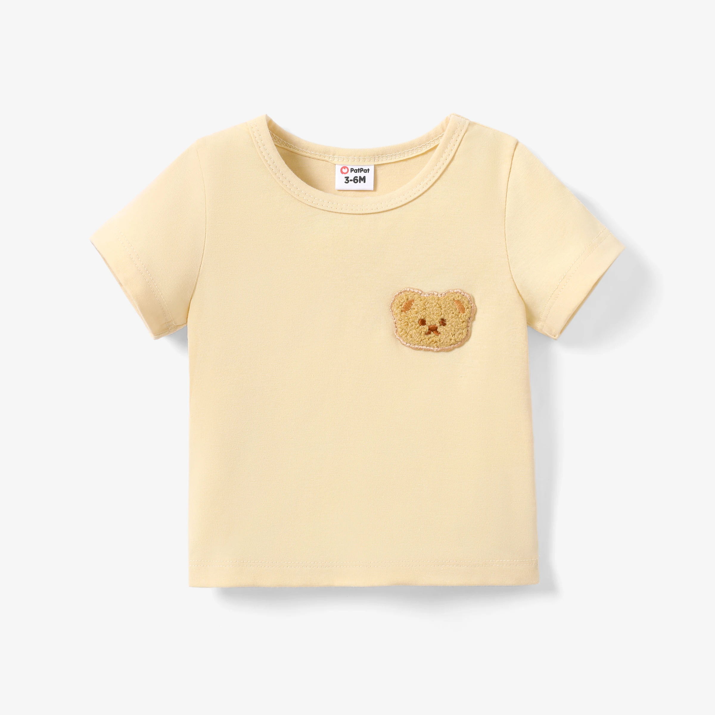 PatPat Baby Boys/Girls Bear Animal Pattern Casual Short Sleeve Tee