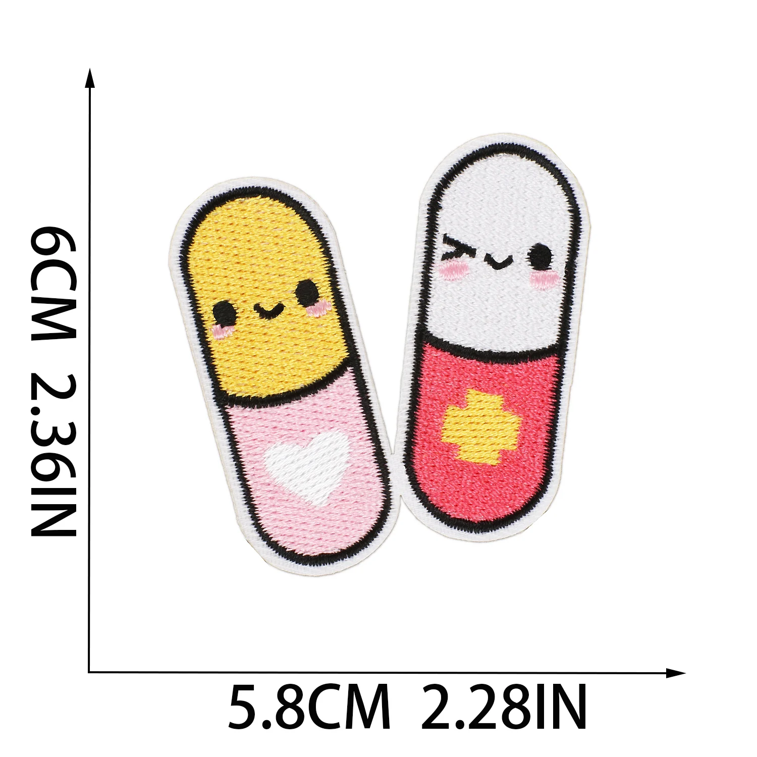 1 pc Cartoon Syringe Doctor Nurse Clothing Medicine Pills Box Ambulance Heart Stickers Iron On Patches Sewing Badge Appliques