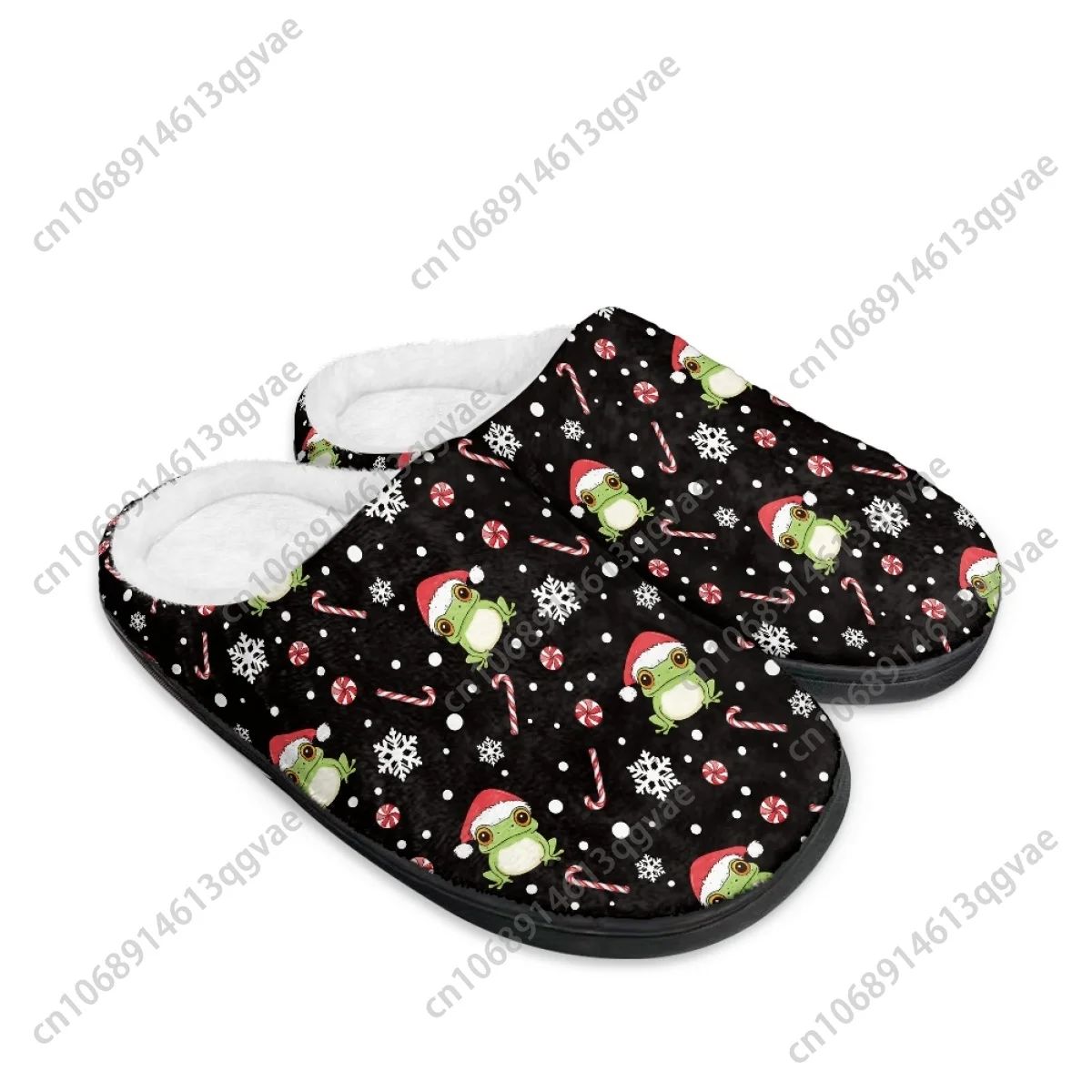 Weihnachten Eis Kristall Elch Eis Kristall Schneeflocke Hause Baumwolle Hausschuhe Herren Damen Teenager Plüsch Schlafzimmer Warm Halten Custom Slipper