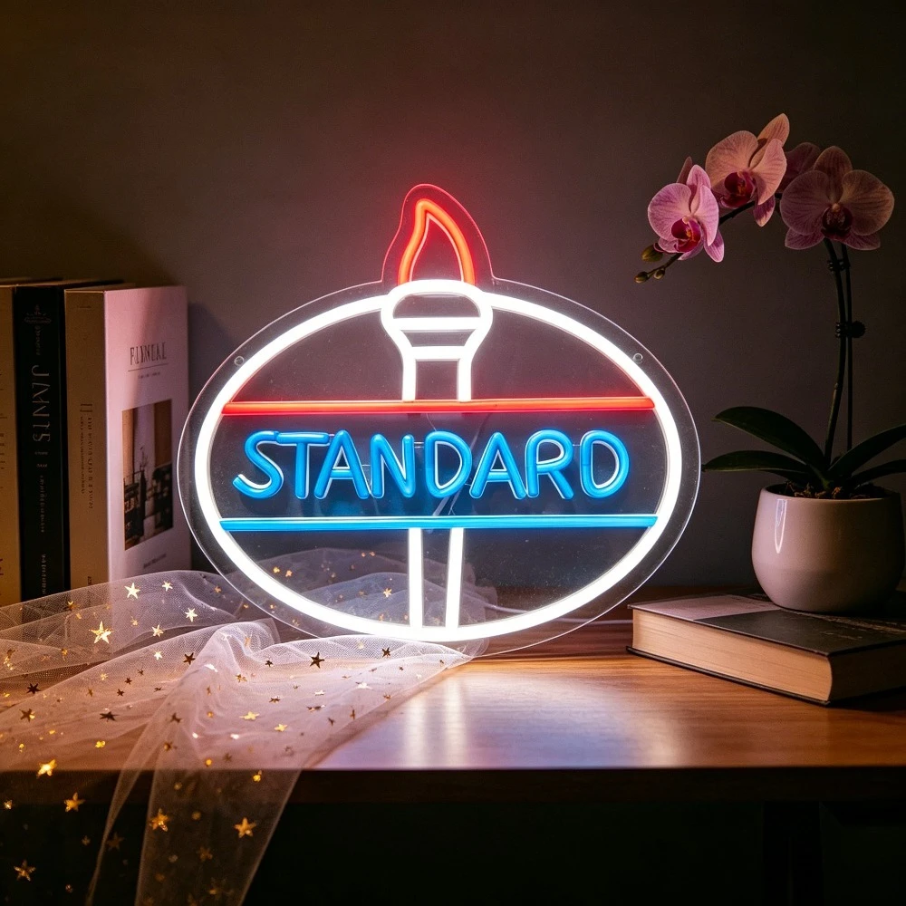 Standard Neon Sign LED Light for Home Bar Pub Decor USB Rechargeable Night Light Acrylic Wall Art Sign Industrial Style Gift