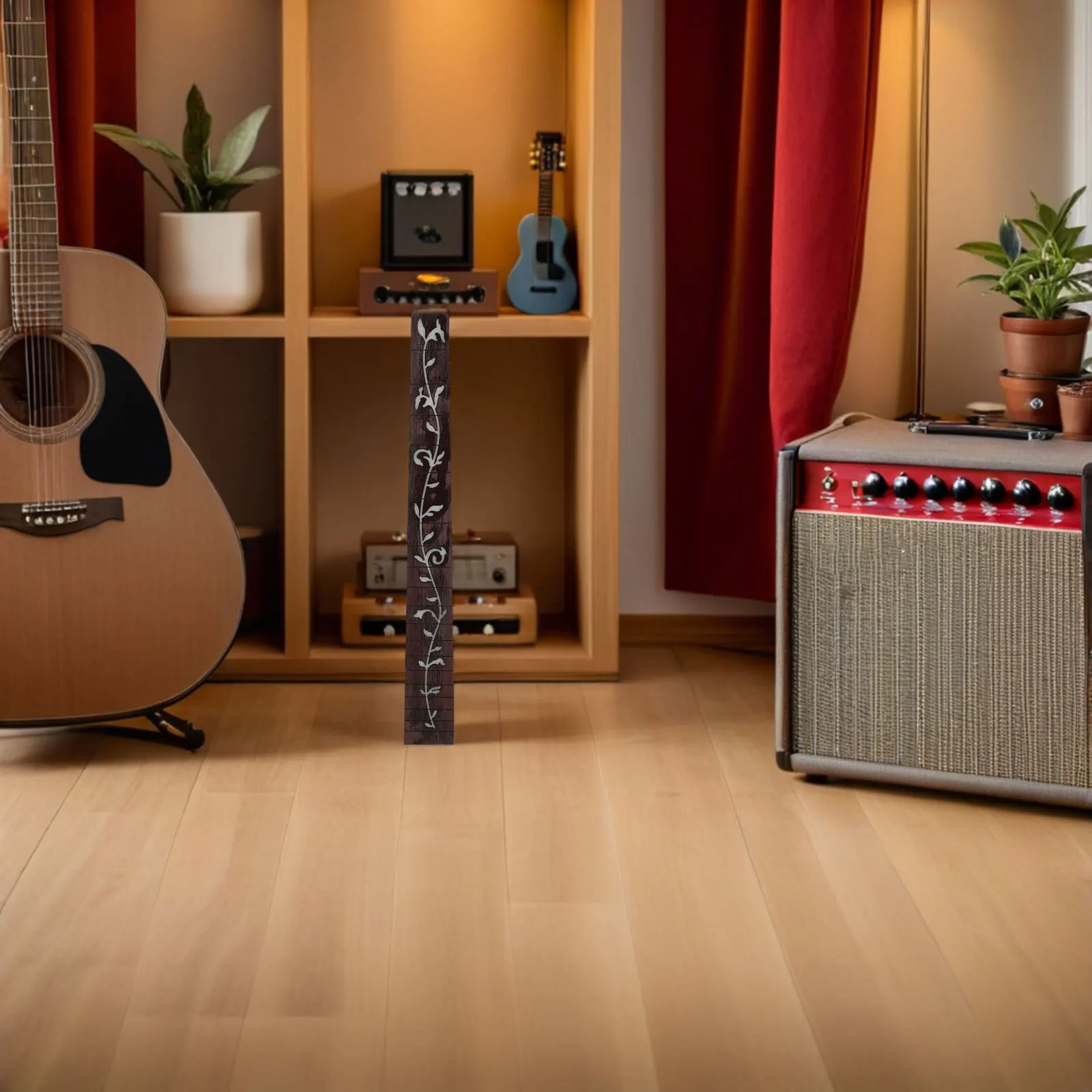 

Wooden Acoustic Guitar Neck 41 Inch 20 Fretted Fretboard Replacement Parts for Folk Guitar Accessories Enhanced Resonance