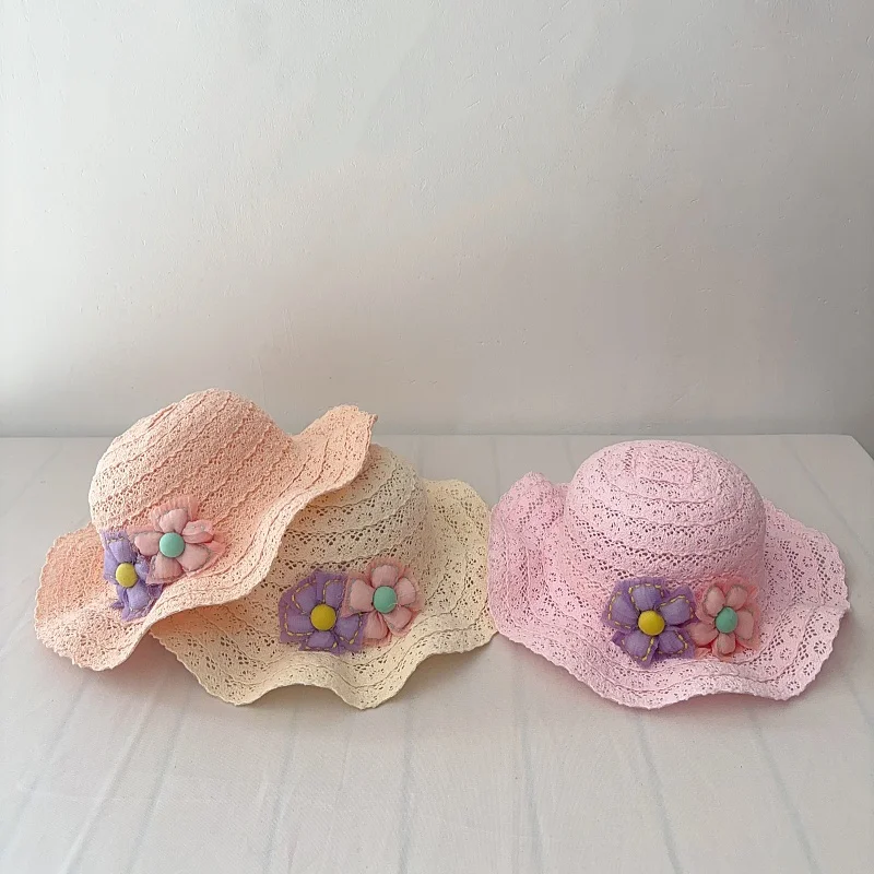 Baby Fisherman Hat Small Fresh Flower Straw Hat Girls Fashion Versatile Casual Summer Sun Hat Seaside Vacation