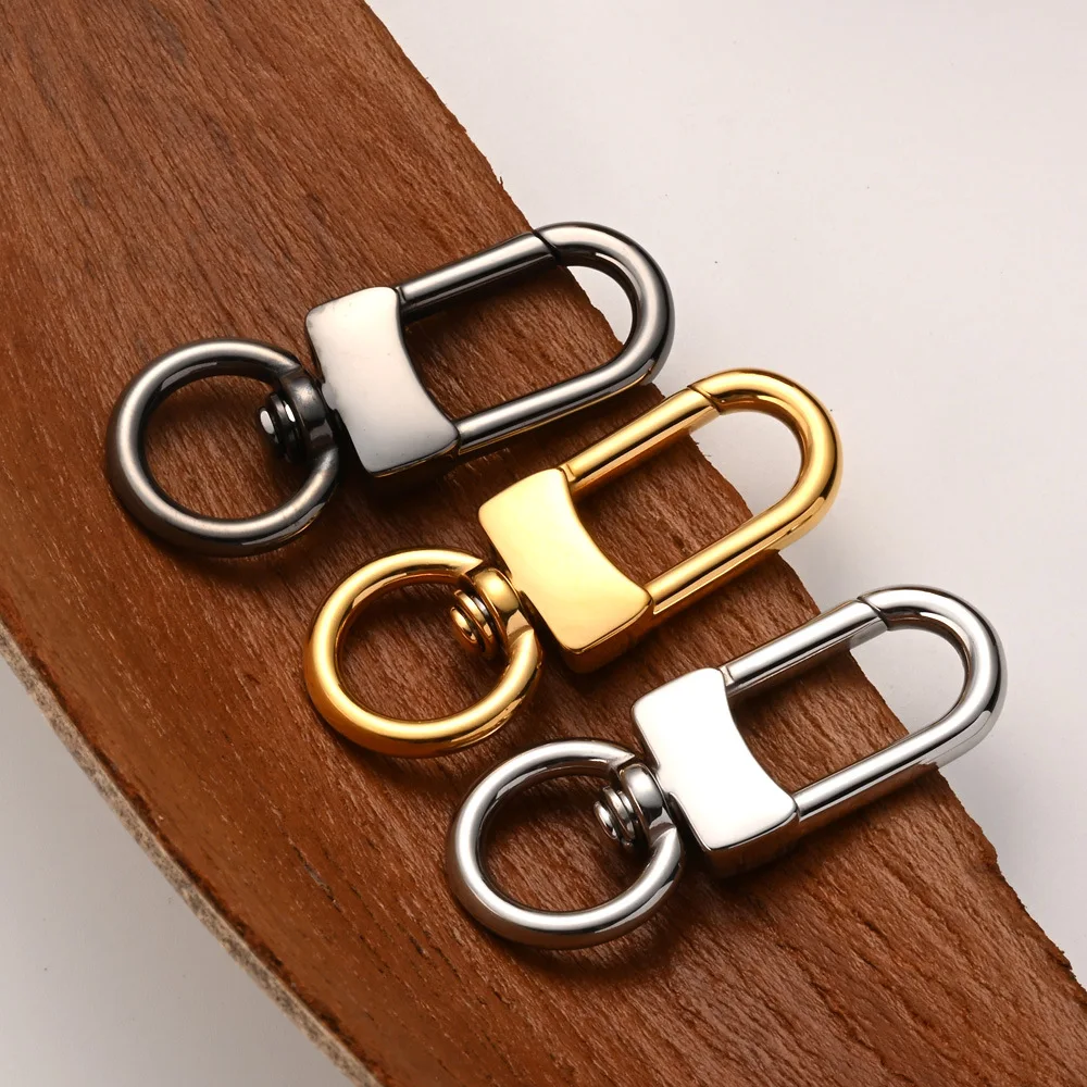 1 Stück Karabinerhaken Taschenverschluss Edelstahl Karabiner Metall-Schlüsselanhänger Drehbar für DIY Schlüsselring Taschenzubehör – Detail 4