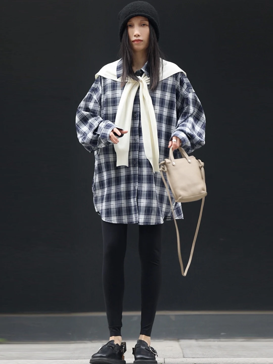 

Ретро-рубашка в клетку свободного кроя с длинным рукавом, женская, из тонкой хлопково-полиэстеровой смеси, повседневный топ на пуговицах, облегающий