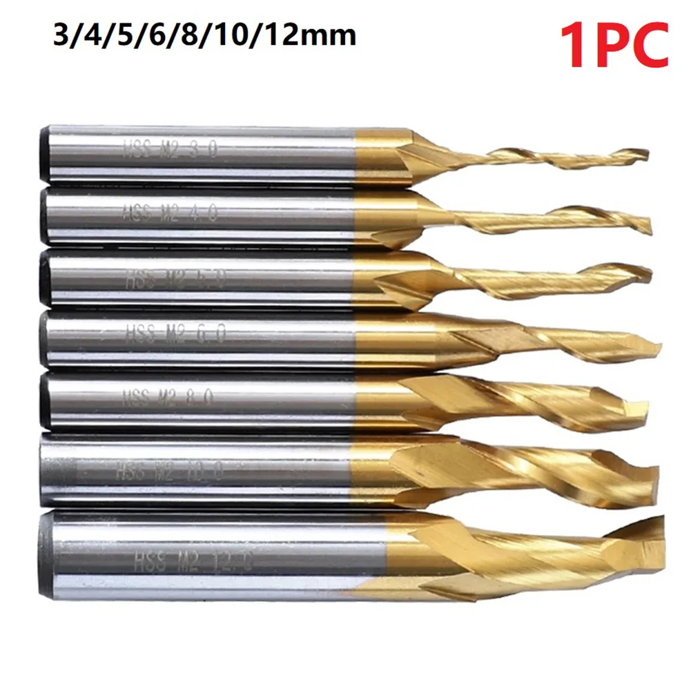 

For Cutting Aluminum Router Bit Spiral End Mill Cutter 1pc M2 3-12mm Head Engraving Single Flute Newest Protable