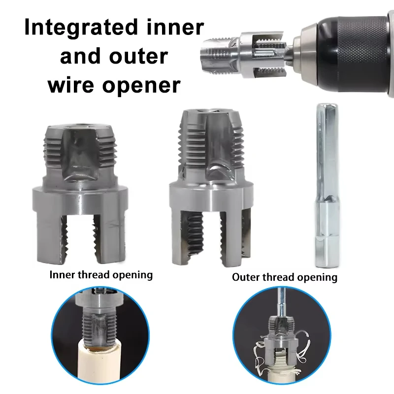 Universal Water Pipe Thread Opener 4/6 Internal External Tap Cone Plate Threading Tool Accessory for Plumbing Repair