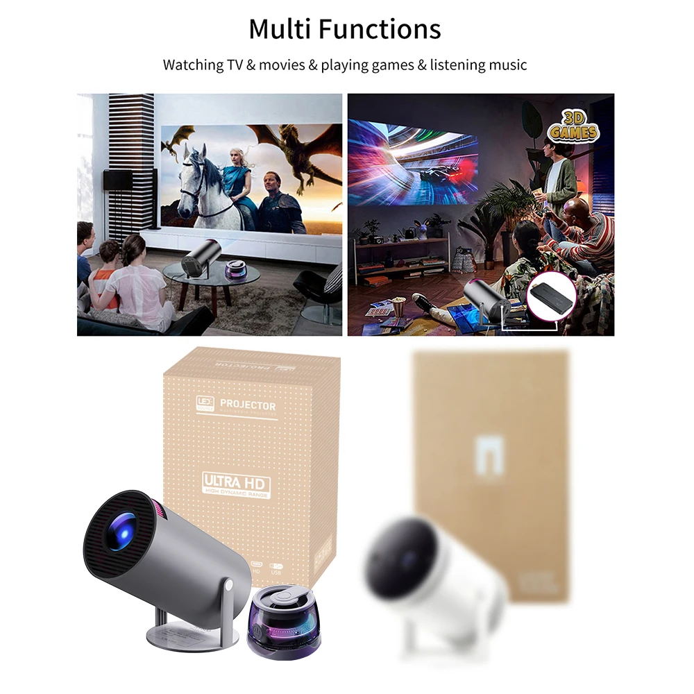 Topleo portable video projector Wireless smart screen let friends and relatives share happy time 4k 720p home projector