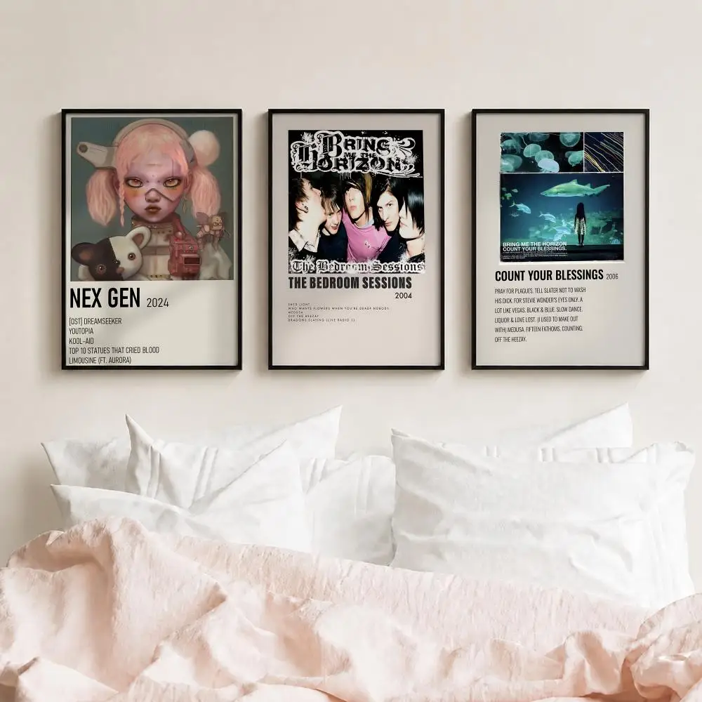 Band B-Bring me the Horizon Poster HD Peel and Stick Waterproof Poster for Bedroom Office Dorm Decor