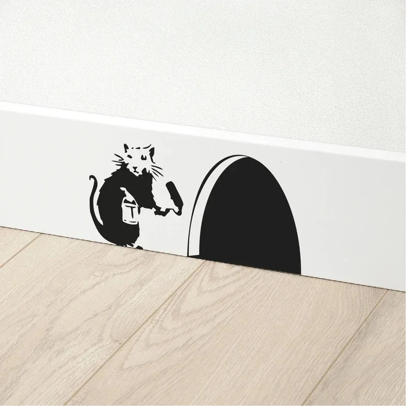 Adesivi murali colorati Banksy Rat Home Decor per la decorazione domestica soggiorno camera da letto accessori per la decorazione della casa in Pvc