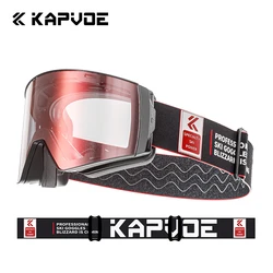 KAPVOE Color Photochromic Ski Goggles Double Magnet adsorpt Layers Skiing Eyewear Mask UV 400 Snow Protection Over Glasses