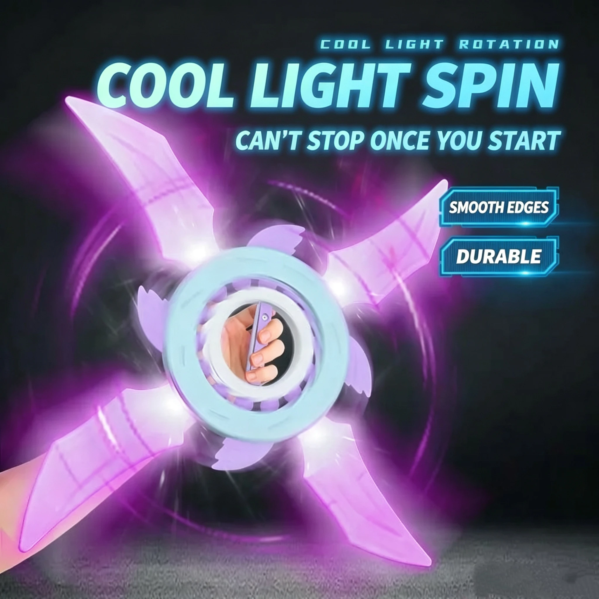 Cool Flywheel Rotating Lightsaber Boy Laser Sword Luminous colorful Shuriken Children's Toy