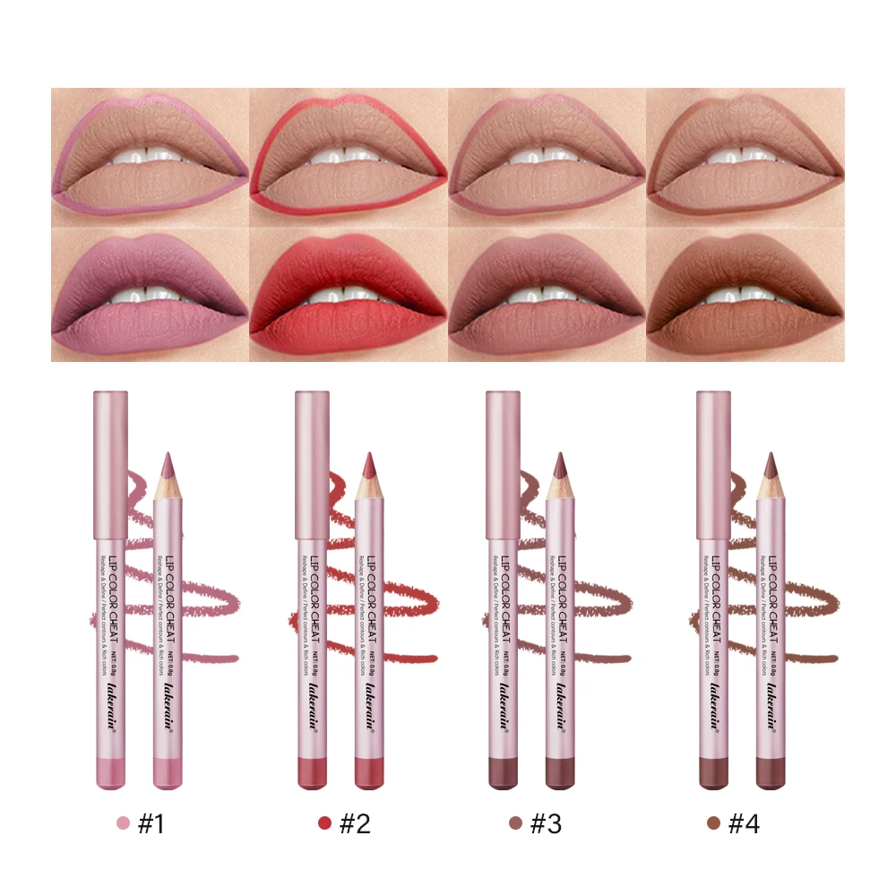 Lip Color Cheat Mini Set Lip Liner Set Hidratante Suave Portátil de Longa Duração