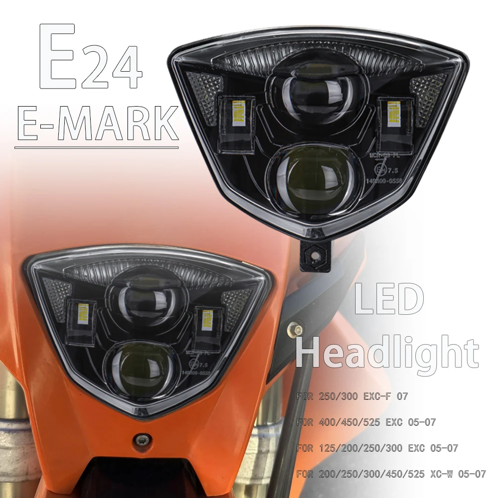 LED Headlight Headlamp For KTM EXC-G EXC-F EXC 125 200 250 300 400 450 525 XC-W XCF-W 2005 2006 2007 Freeride Motorcycle Light