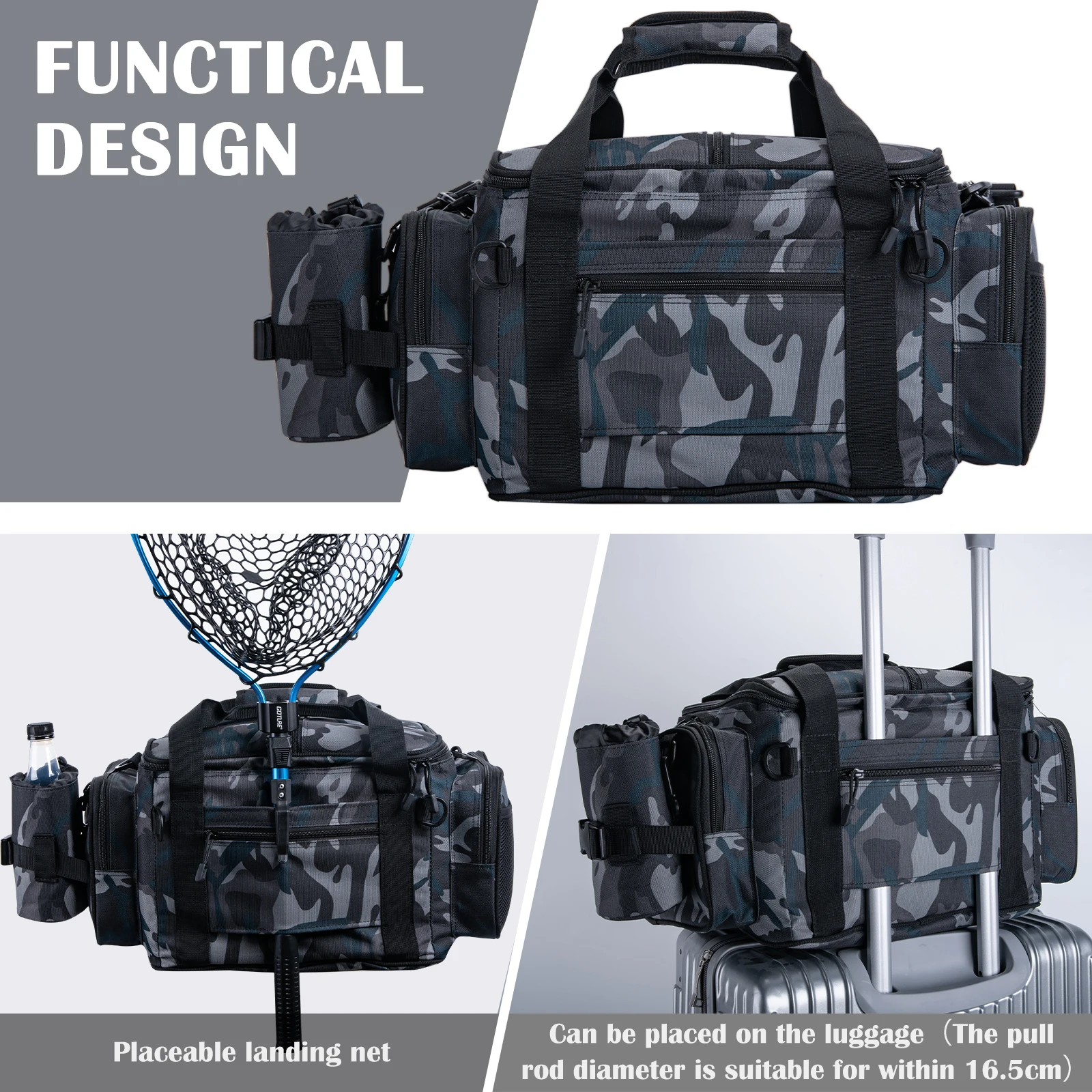 

Goture Quality Fishing Tackle Bag 45*30*24cm 600D Oxford Lure Box Fishing Gear Storage Bag Pack for Men Fly Fishing Backpack