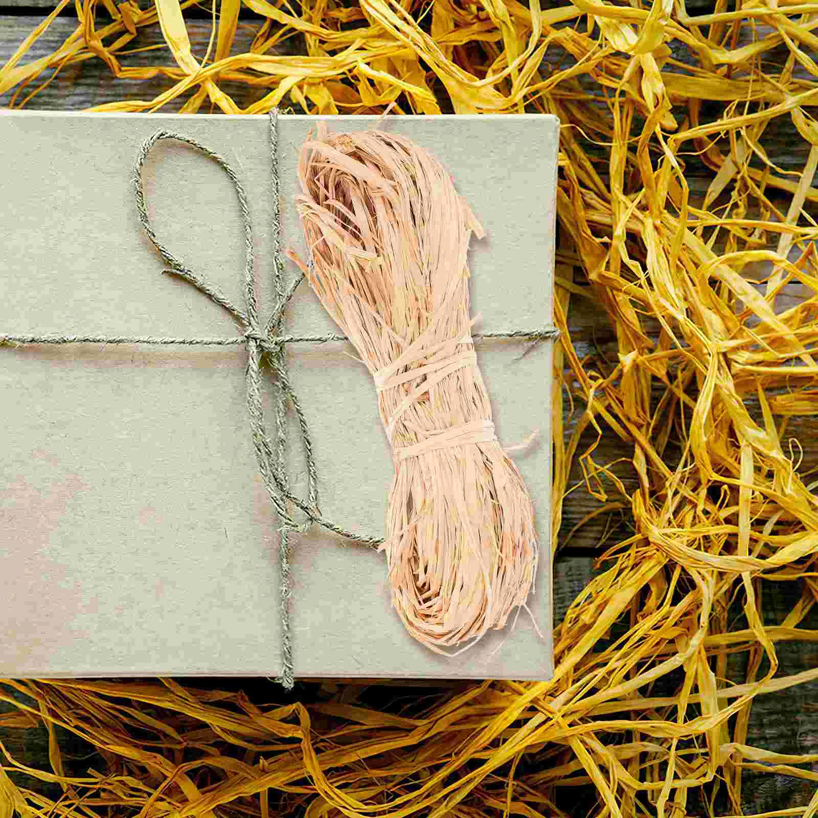 Natural Raffia Ribbon for Embrulho, Rustic Basket Weaving Supplies, Flores Recheio Artesanato, 3 Pacotes