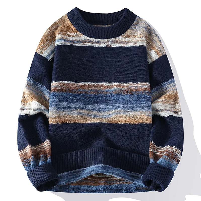 Men Women Autumn Winter Oil Painting Style Knitted Pullover Fashion Casual Sweater Thick Warm Cashmere High-quality Streetwear