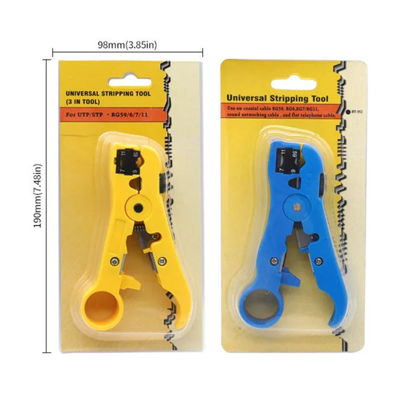 Automatic Cable Wire Stripper Wire Coax Coaxial Stripping Tool Multi-functional Cutter Striper for UTP STP RG59 RG6 RG7 RG11