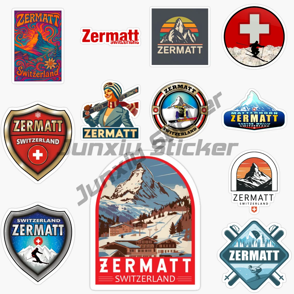 

Zermatt Switzerland Car Sticker Bumper Window Rear Windshield Laptop Styling Fashion Waterproof Cover Scratches Decoration Decal