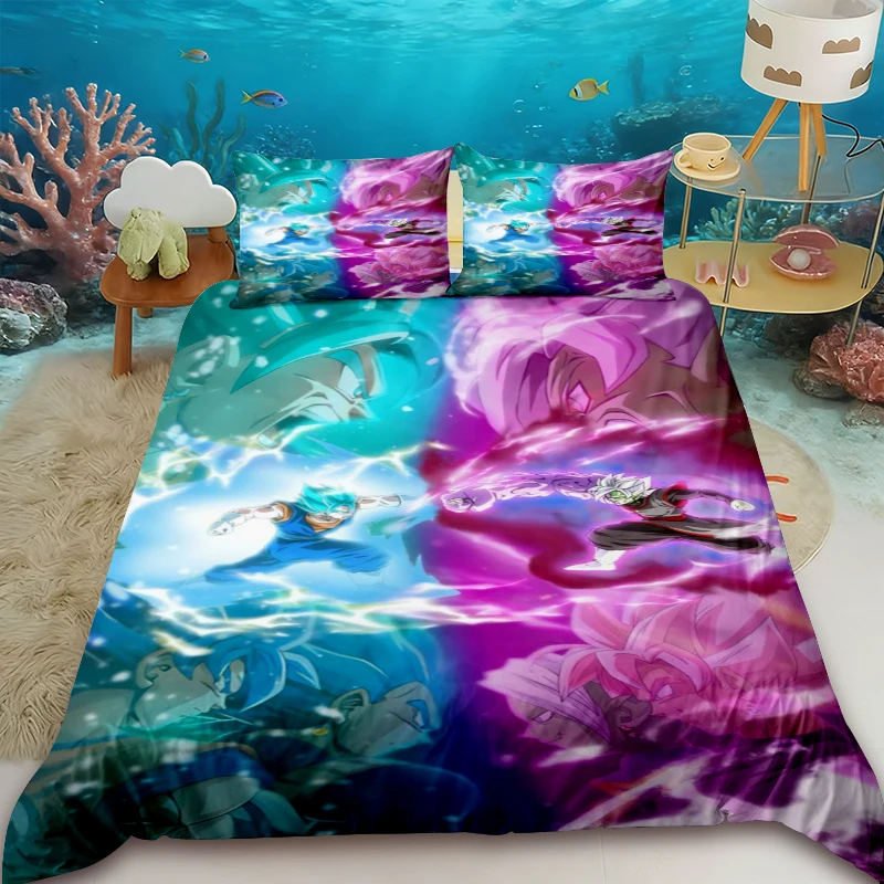 

Kids Duvet Cover Dragon Ball Goku Cartoon Bedding Set Quilt Cover Twin King Dormitory Bedroom Home Decor