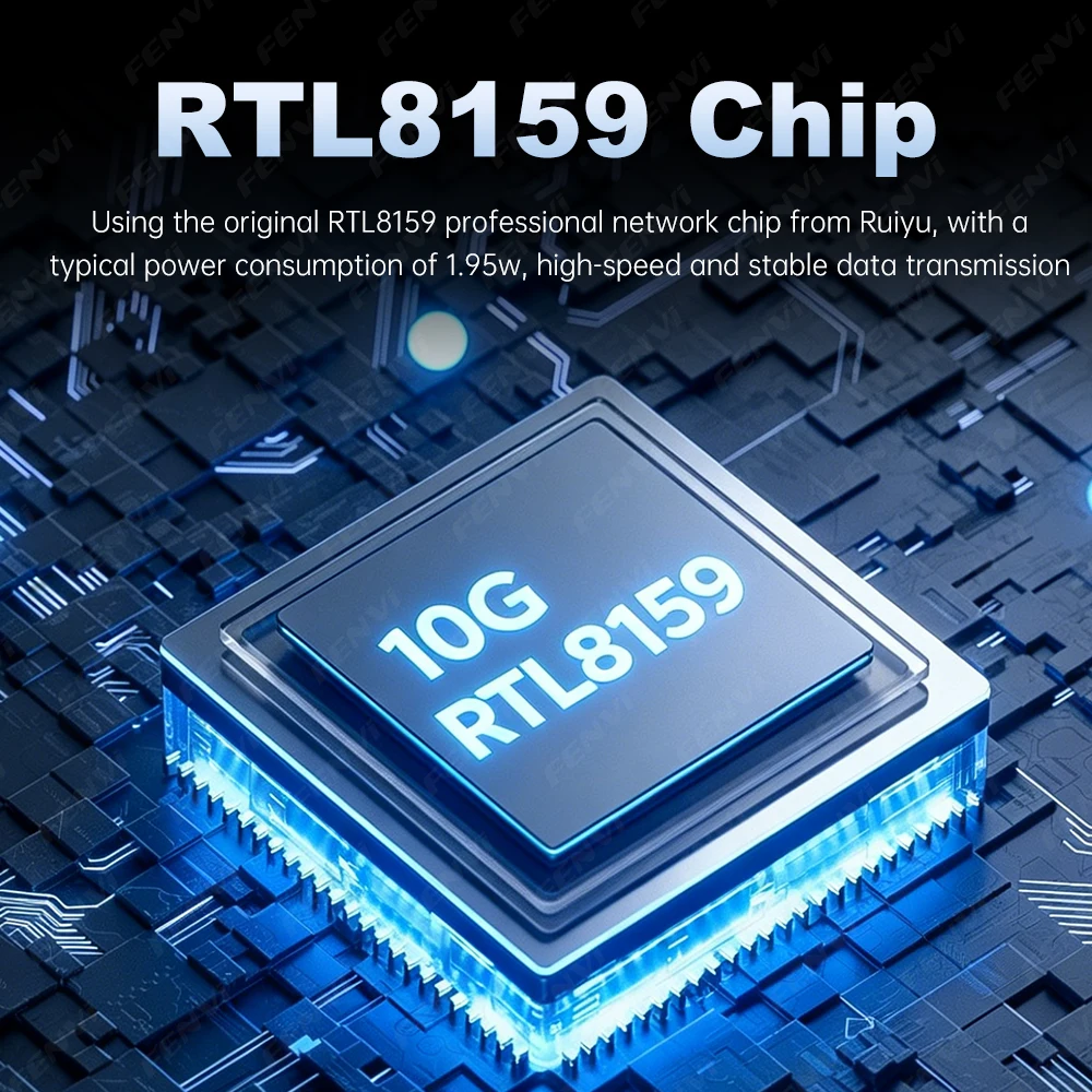 10GbE USB C RTL8159 Ethernet Adapter Type-C USB 3.2 to RJ45 10G High-Speed Network Card For MacBook PC Win 10/11 view 2