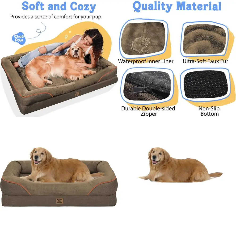 

Ортопедическая лежанка для собак очень большого размера со съемной подушкой-подставкой, моющимся чехлом и нескользящим основанием