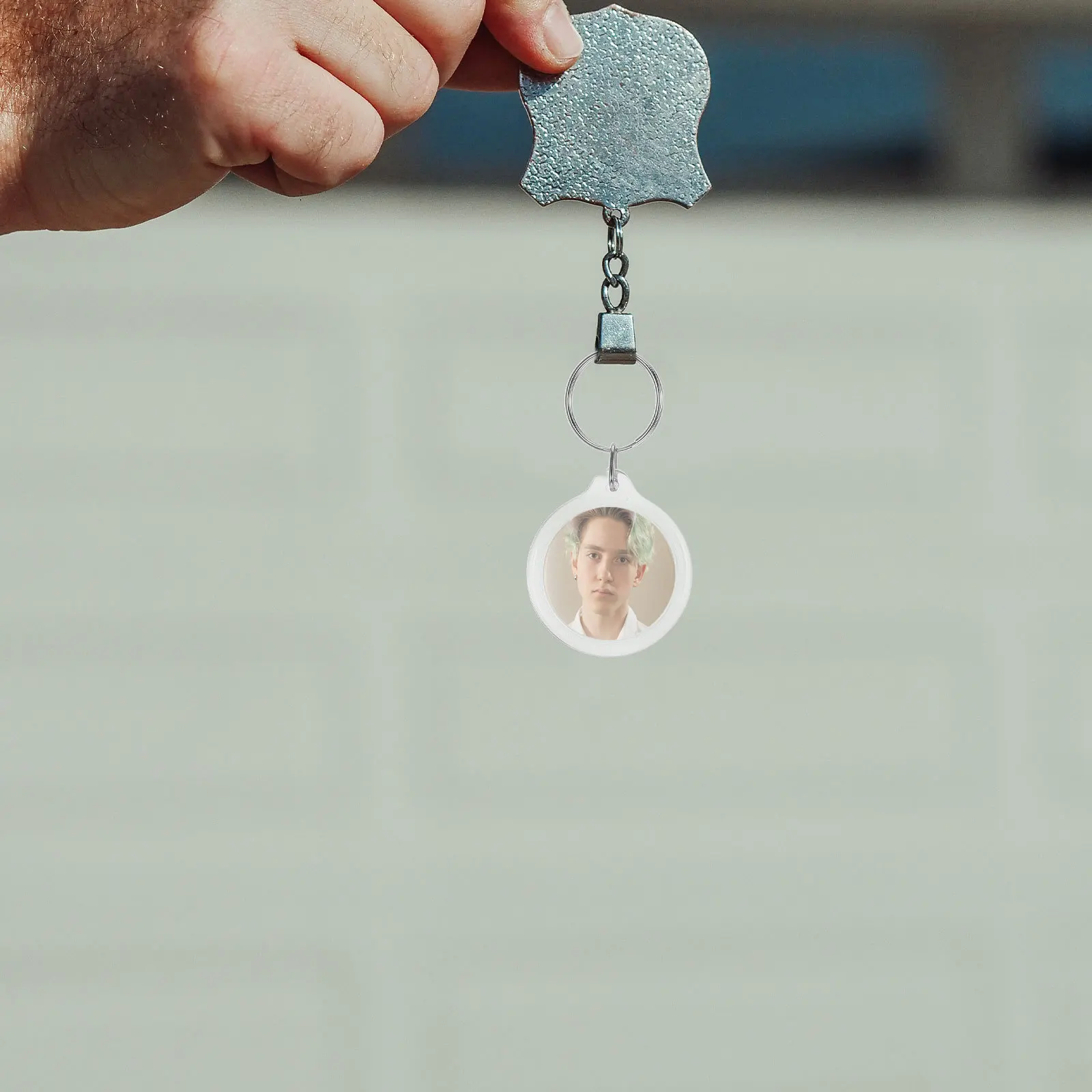 

100Pcs Circular Transparent Acrylic Photo Frame Keychain DIY Blank Insert Photo Gift Key Holder Split Ring Keyring