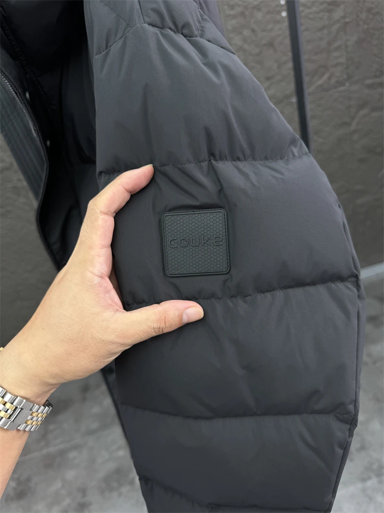 معطف شتوي فضفاض بقلنسوة للرجال من Svip معطف شتوي خارجي عالي الارتفاع منفوش باللون الأبيض Du down Fearl of Cold #4