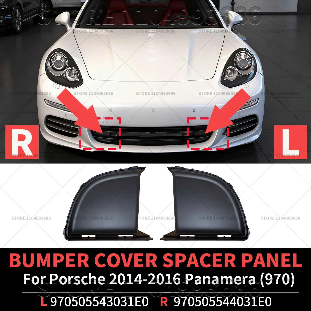 

For Porsche 2014-2016 Panamera (970) Front Bumper Cover Spacer Panel OEM 970505543031E0 970505544031E0 97050554403 97050554303