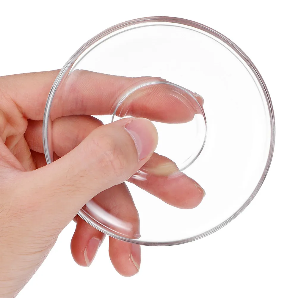 2Pcs Glass Tea Saucers Clear Round Transparent Dessert Plates for Appetizers Coffee Snacks Fruit Elegant Home Formal Outdoor Use