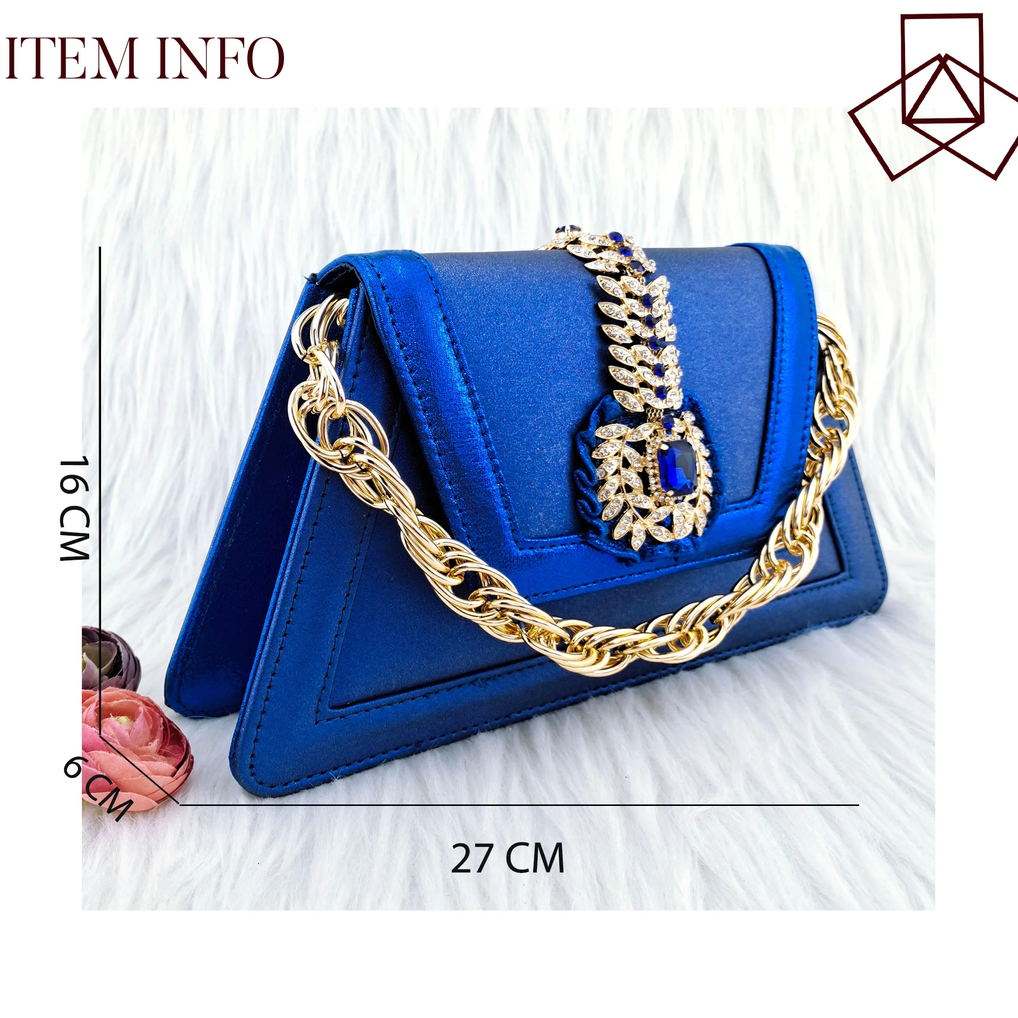 QSGFC Royal Blue Noble Three-Dimensional Bag With Elegant High Heels Shoes Italian Popular Design African Ladies Shoes Bag Set