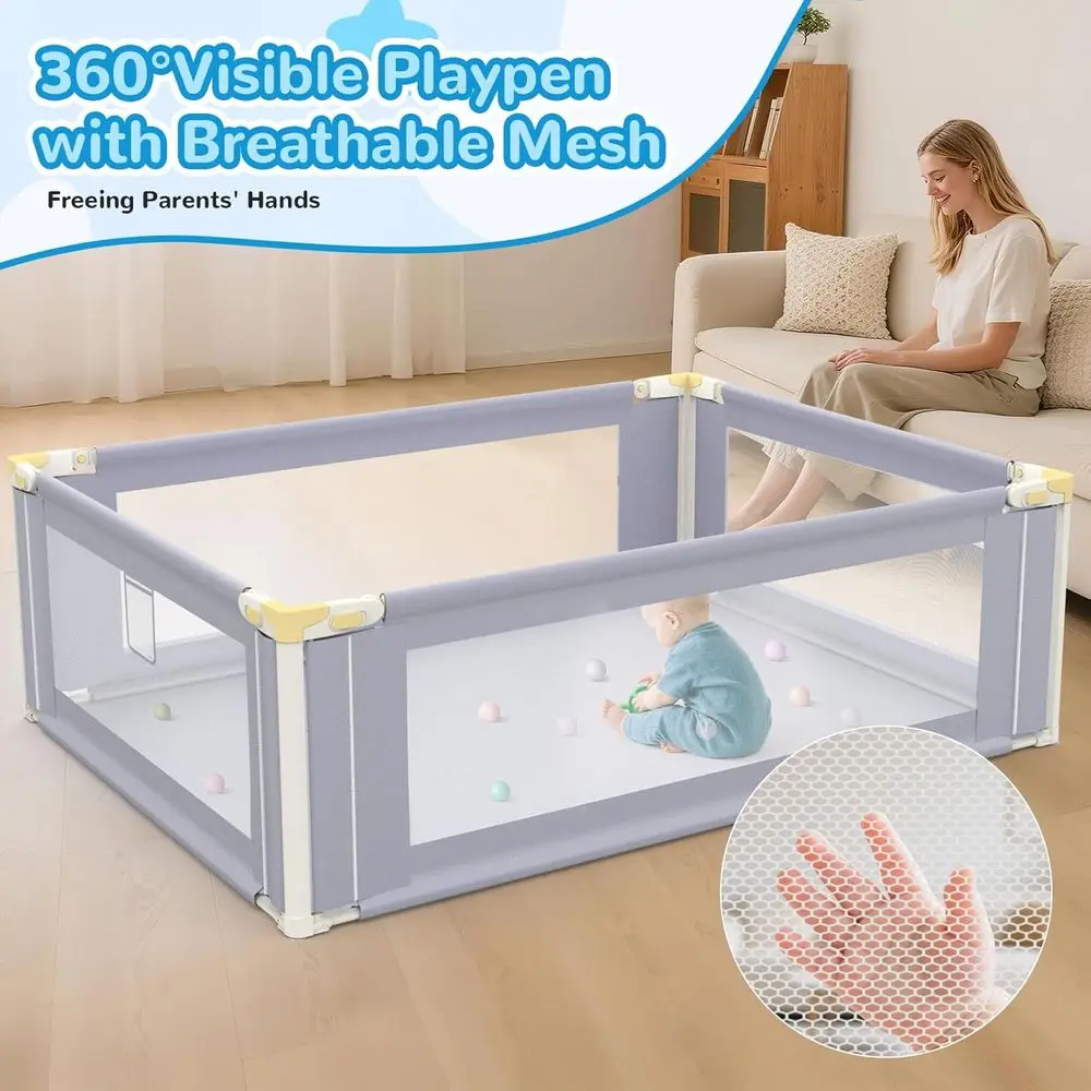 روضة أطفال شبكية قابلة للتنفس للأطفال من عمر 6 إلى 12 شهرًا، ارتفاع قابل للتعديل، قفل أطفال، للاستخدام الداخلي/الخارجي #4