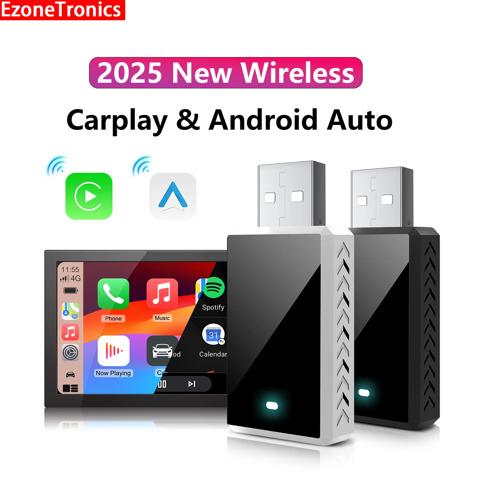 Ezonetronics Wireless Carplay Adapter Converts Wired to Wireless carplay Adapter for iPhone Wireless Control Plug & Play Carplay