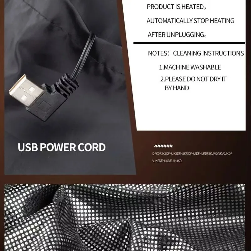 Chaleco calefactable de 9 zonas, chaquetas eléctricas con calefacción, ropa deportiva para hombres y mujeres, abrigo calefactable, abrigo térmico de grafeno, chaqueta calefactora USB para acampar