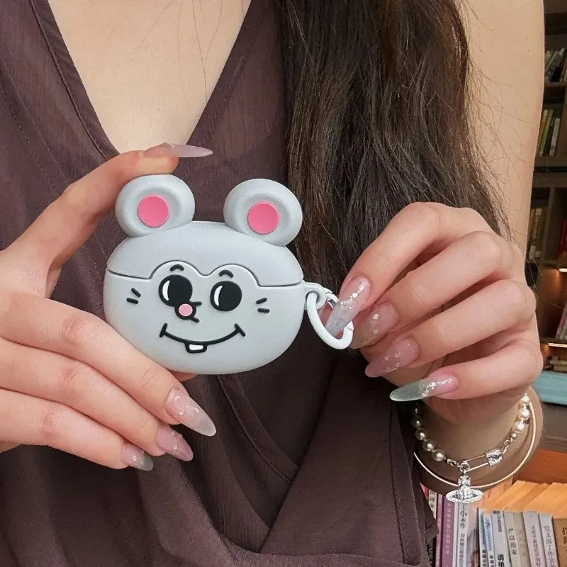 

For Airpods Pro 2 3 2 1 4 Case Cute 3D Cartoon Rat Mouse Silicone Protective Sleeve Wireless Earphone Cover Cases Funda Housing