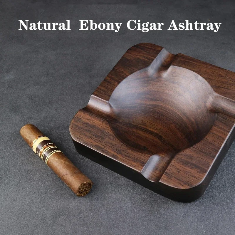 

2024 NEW Retro Solid Wood Cigar Ashtray Gadgets Ebony 4 Slots Cigar Holder Ash Tobacco Cigarete Rack Ashtray Smoking Accessories