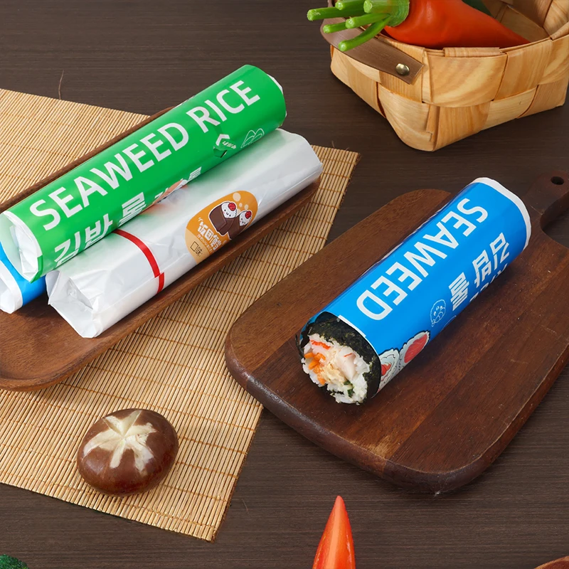 

100 Pcs Disposable Sushi Roll Packaging Bags Japanese Cartoon Print for Rice Ball Bento Lunch Food Wrap