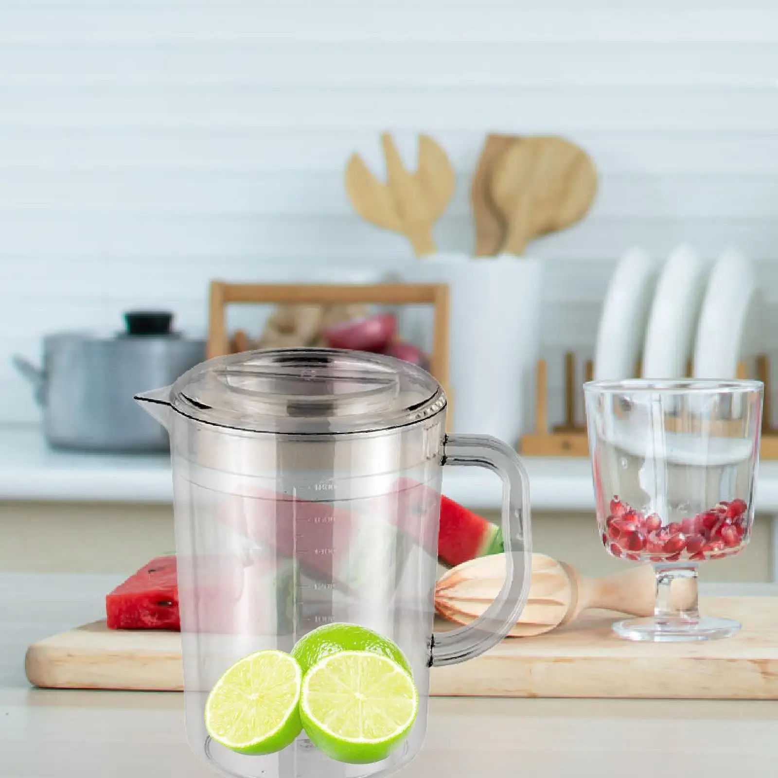 Water Pitcher Water Jug Kitchen Summer Multifunction Portable Container Gift Ice Tea Kettle with Lid for Lemonade Ice Tea