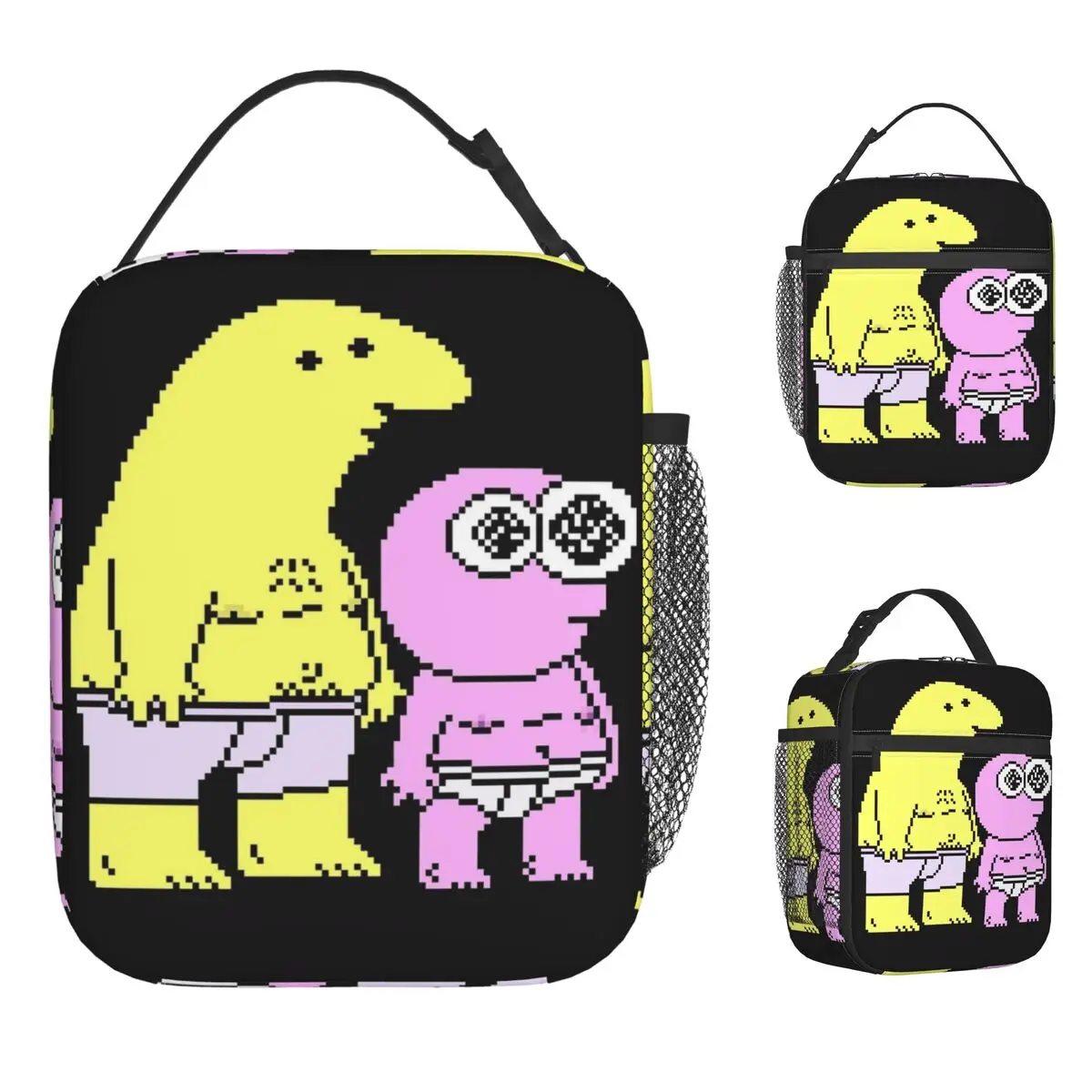 

Нижнее белье Pim And Charlie, улыбающиеся друзья, Pixel Art, сумка для обеда, коробка для завтрака, женская уличная сумка-холодильник, модная сумка-холодильник-оксфорд, сумки для еды