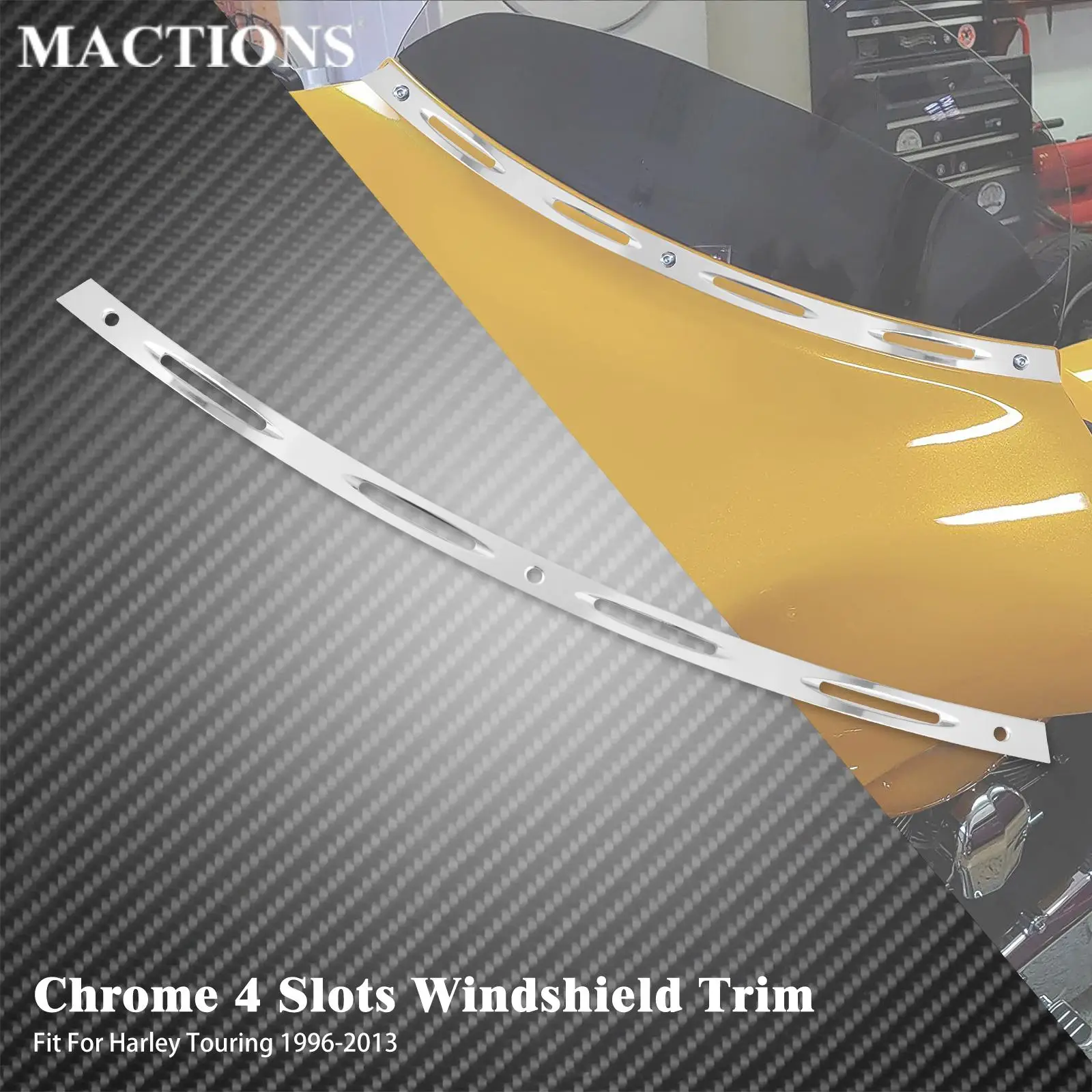 

Motorcycle Chrome Fairing Windshield Trim For Harley Touring Electra Street Glide Trike Ultra Limited FLHTK FLHT CVO 1996-2013