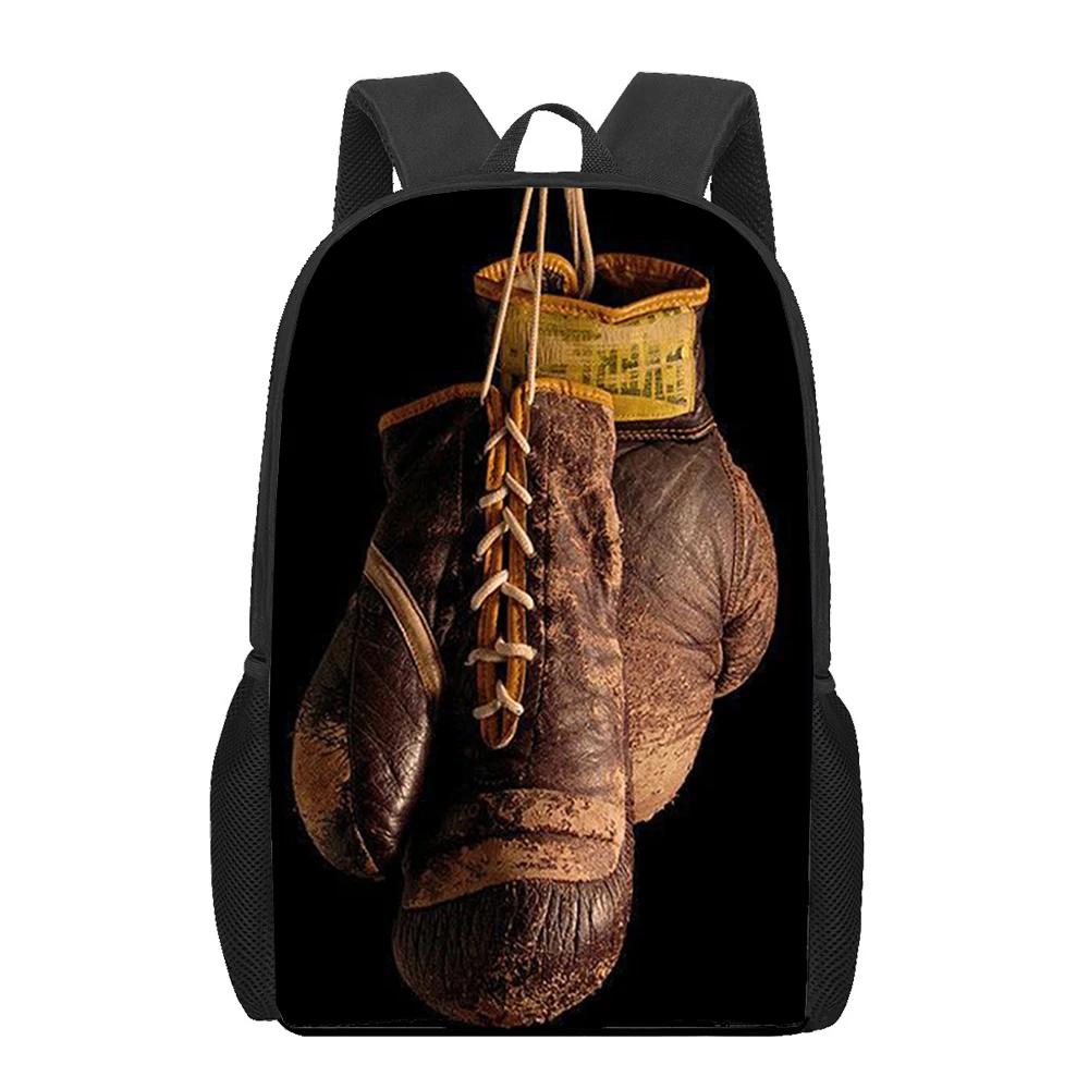 Boxing Gloves Style 3D Pattern Print School Bag for Teenager Primary Kids Children Bookbag Multifunctional Backpack For Hiking