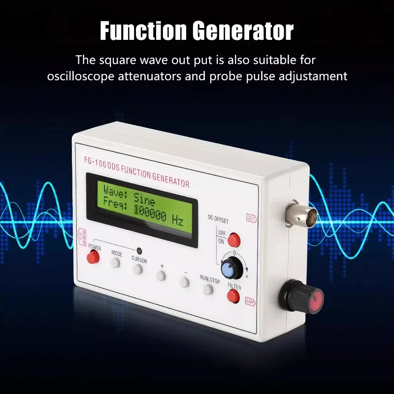 

1HZ-500KHZ Signal Generator Low Frequency Signal Generator Sine/triangle/square/sawtooth Wave DDS