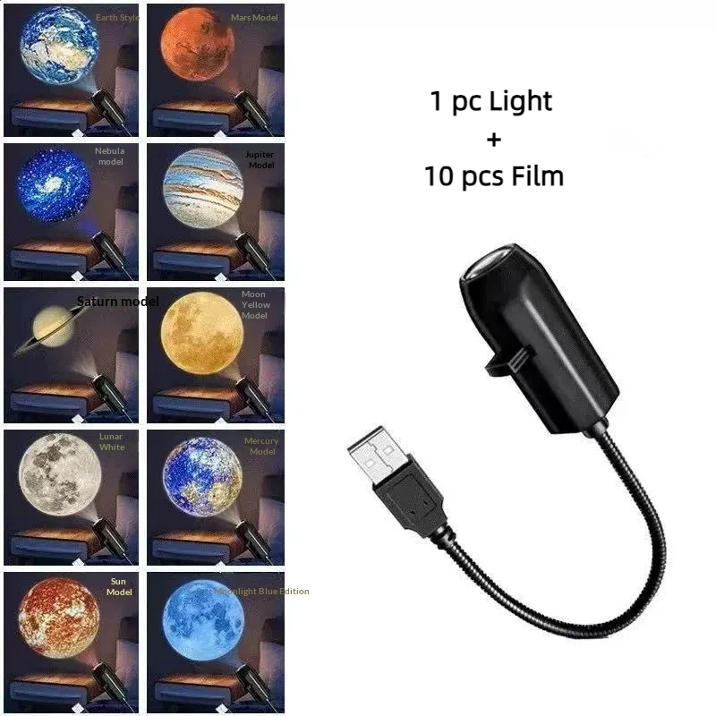 [5V] USB Plug In Planet Projection Lamp Indoor Ceiling Decoration Atmosphere Light Starry Sky Lamp Night Light Galaxy Projector
