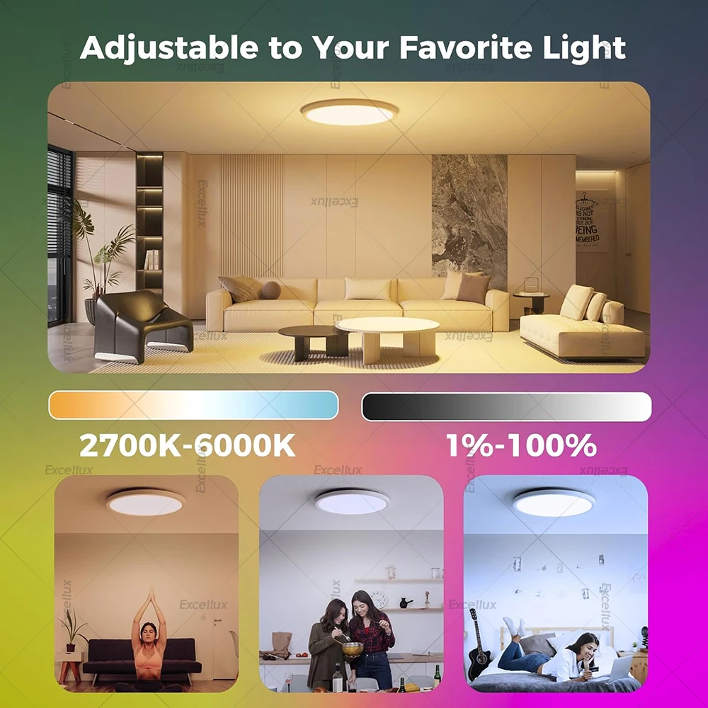 24W 40W Tuya Zigbee Smart Ceiling Light RGBCW WiFi Led Ceiling Lamp Room Home Decoration Smart Lamp For Alexa Amazon Google Home