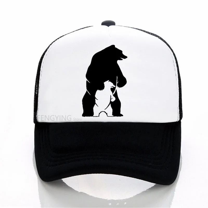 

Polar Father Bear The Baby Bear Predator print baseball cap Adjustable trucker hat summer mesh hat