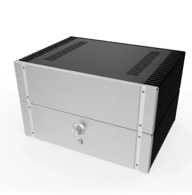 All-aluminum Power Amplifier Chassis, Heat Dissipation on Both Sides Class A Aluminum Chassis 4313 Integral Radiator 300MM/350MM
