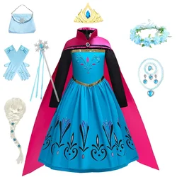 Queen Dress For Girls Long Sleeve Dress Elsa Cosplay Costume Princess Halloween Dress Kids Party Vestido Fantasia Children