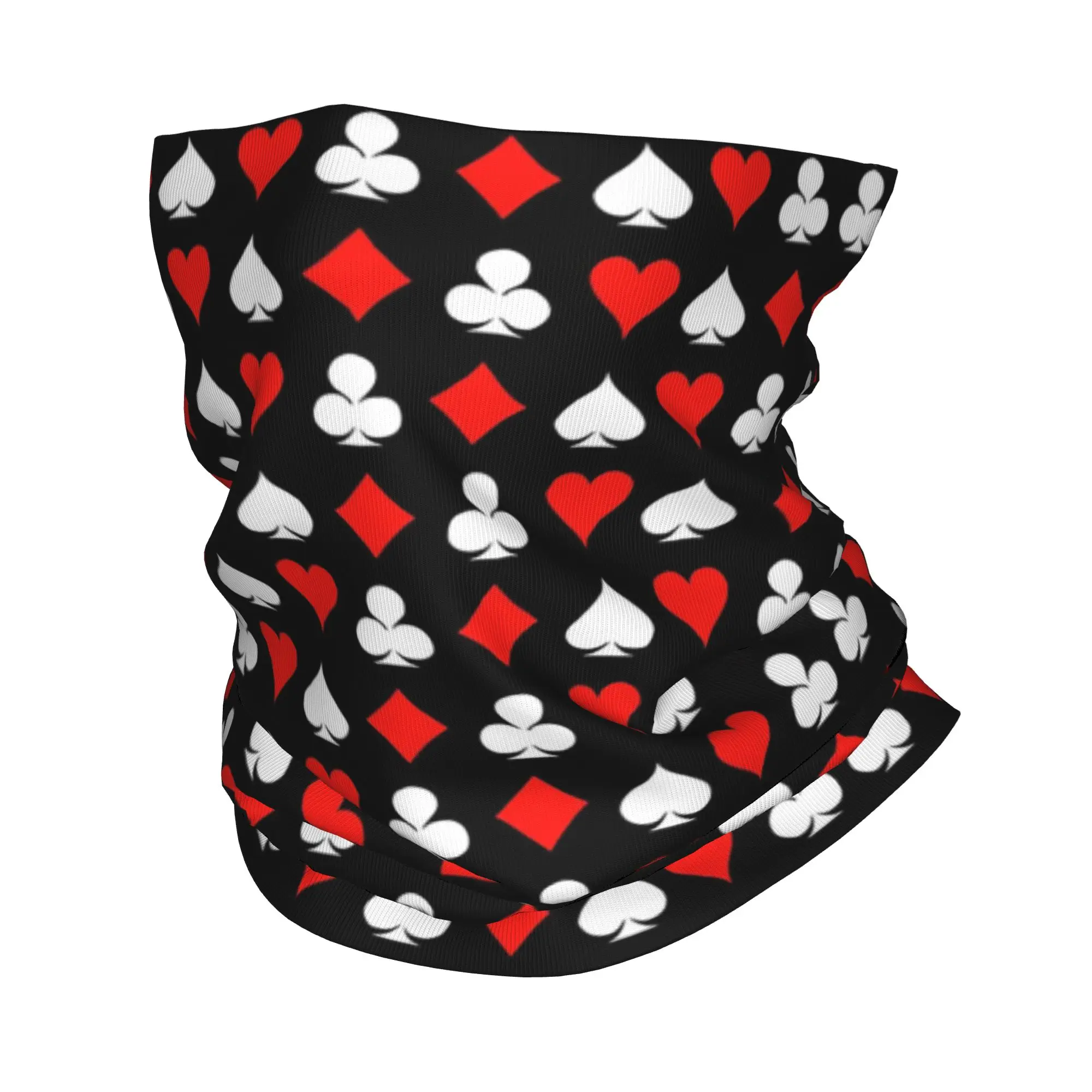 

Poker Pattern Bandana Neck Gaiter Printed Wrap Scarf Multi-use Headband Riding For Men Women Adult